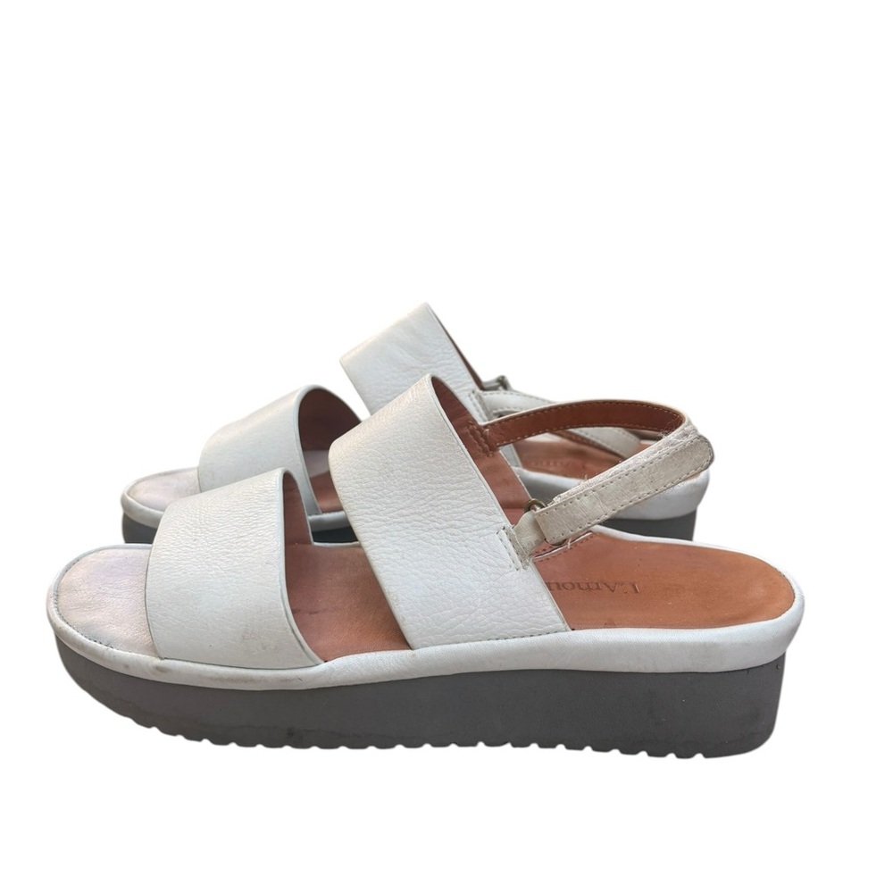 L’Amour Des Pieds Abruzzo Whote Leather Sandal size 6